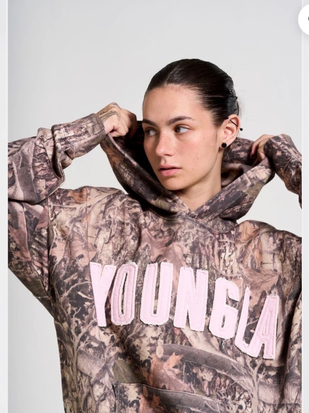 Youngla Pink hunting season hoodie